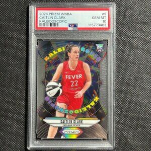 2024 PANINI PRIZM WNBA KALEIDOSCOPIC #9 CAITLIN CLARK ROOKIE RC PSA 10 GEM MINT